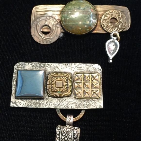 Set of 2 Vintage Horizontal Pendants - Picture 1 of 1